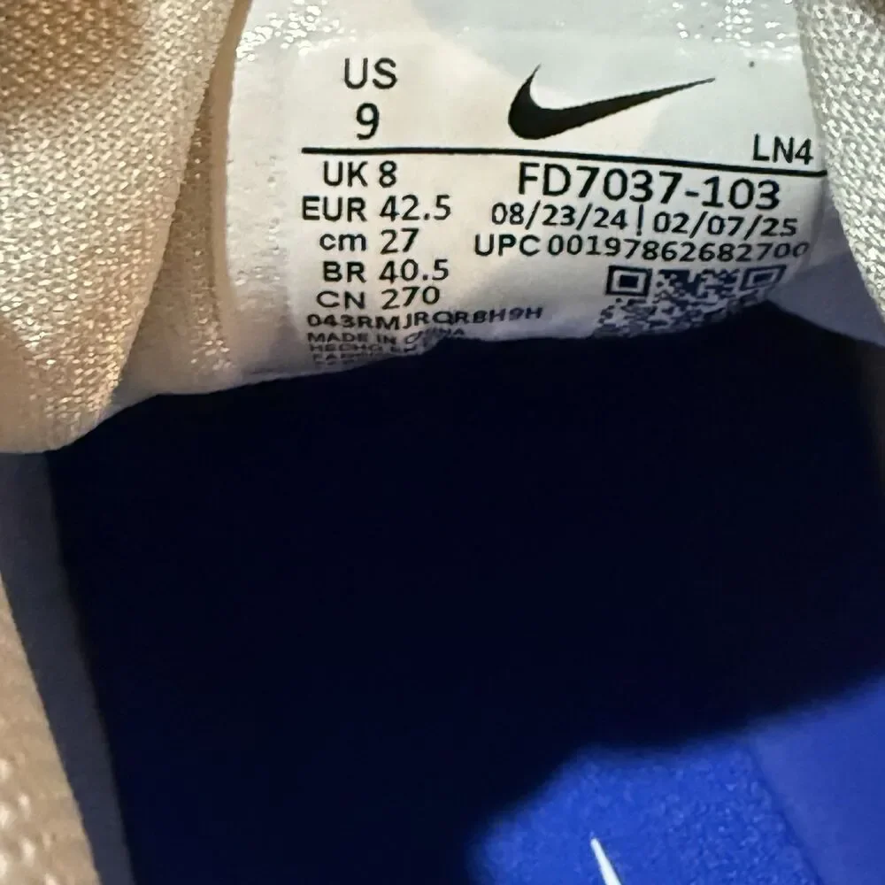 Men's Size 9-Nike Alpha Menace 4 Pro White Royal Football Cleats FD7037-103 nby